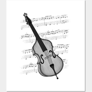 Double Bass Player Bassist String Musician Posters and Art